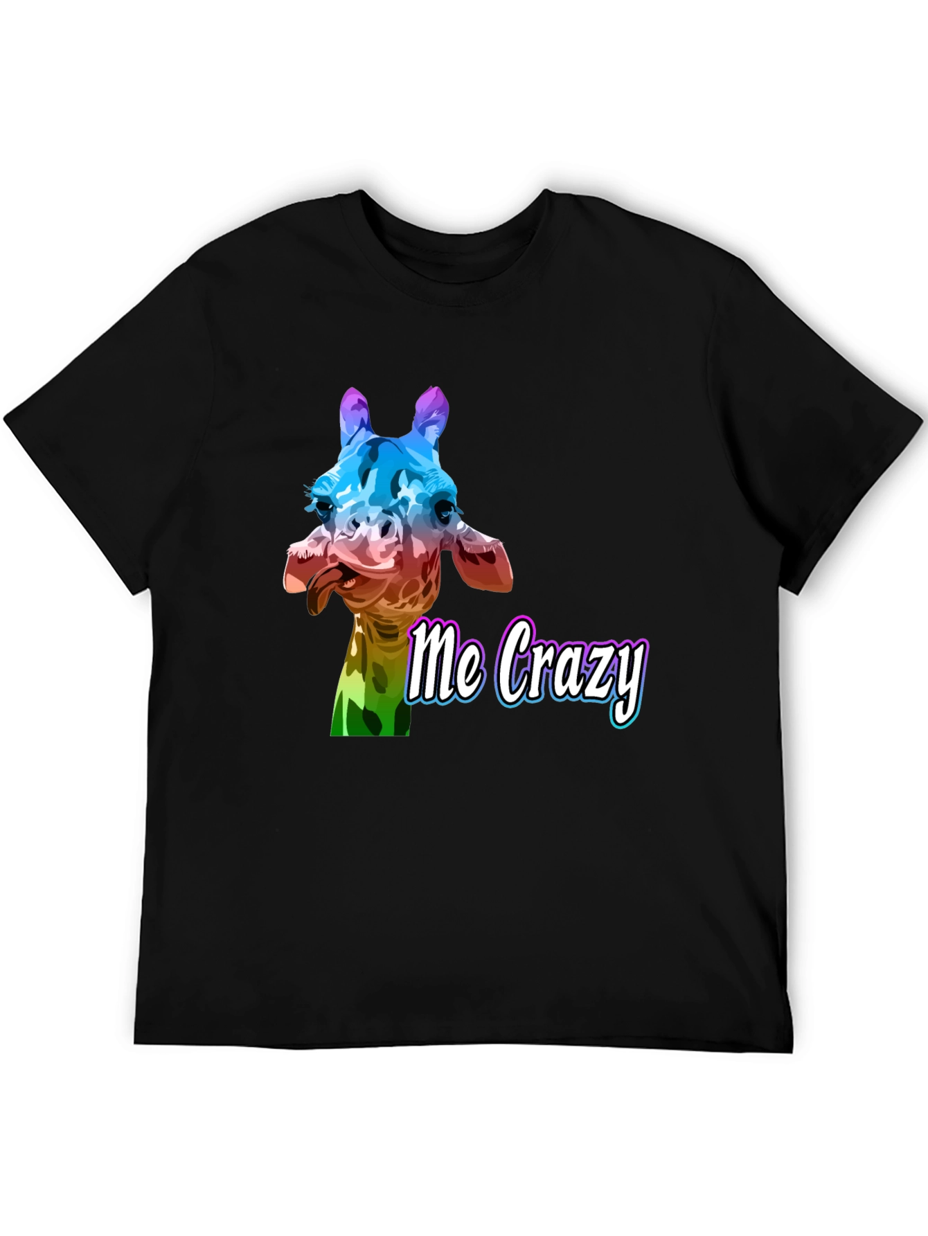Crazy Giraffe Graphic Tee - Unisex Black T-Shirt