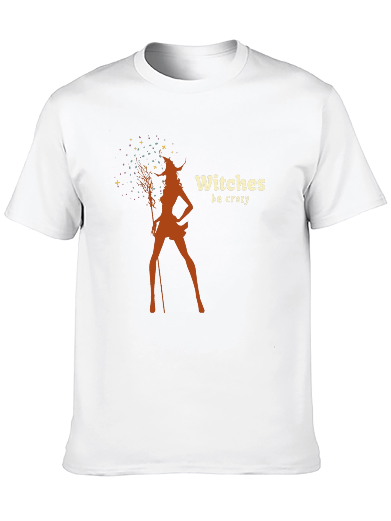 Witches Be Crazy Graphic Tee - Black Cotton T-Shirt