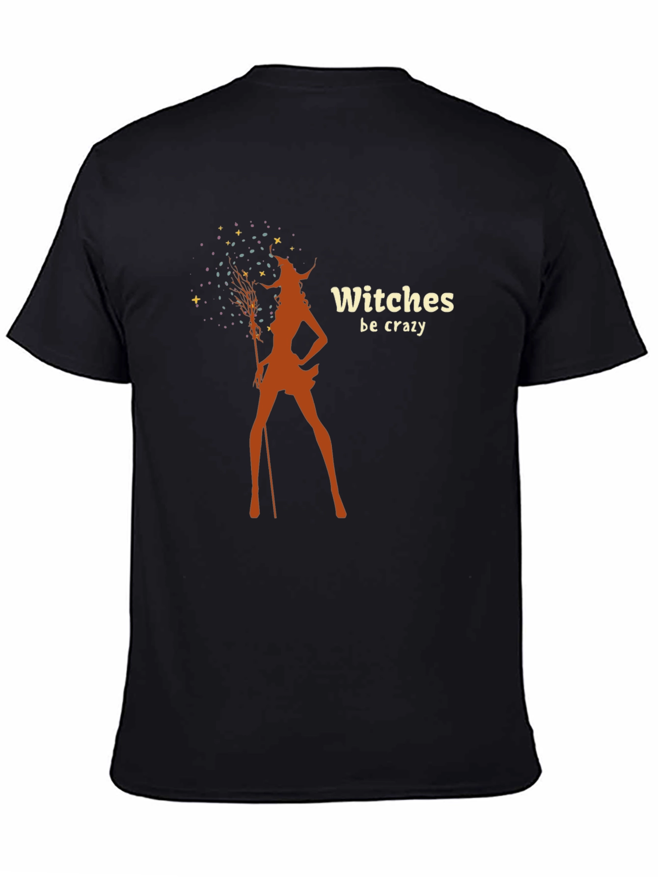 Witches Be Crazy Graphic Tee - Black Cotton T-Shirt