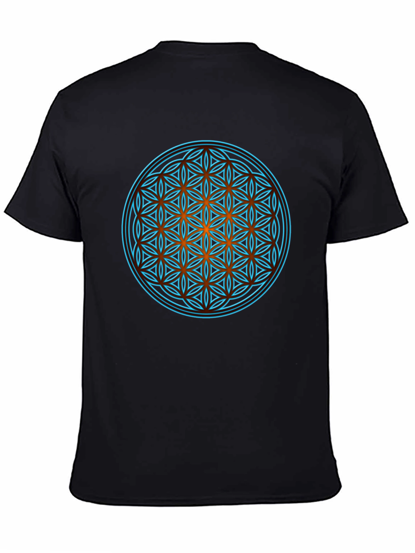 Sacred Geometry Graphic Print Black T-Shirt