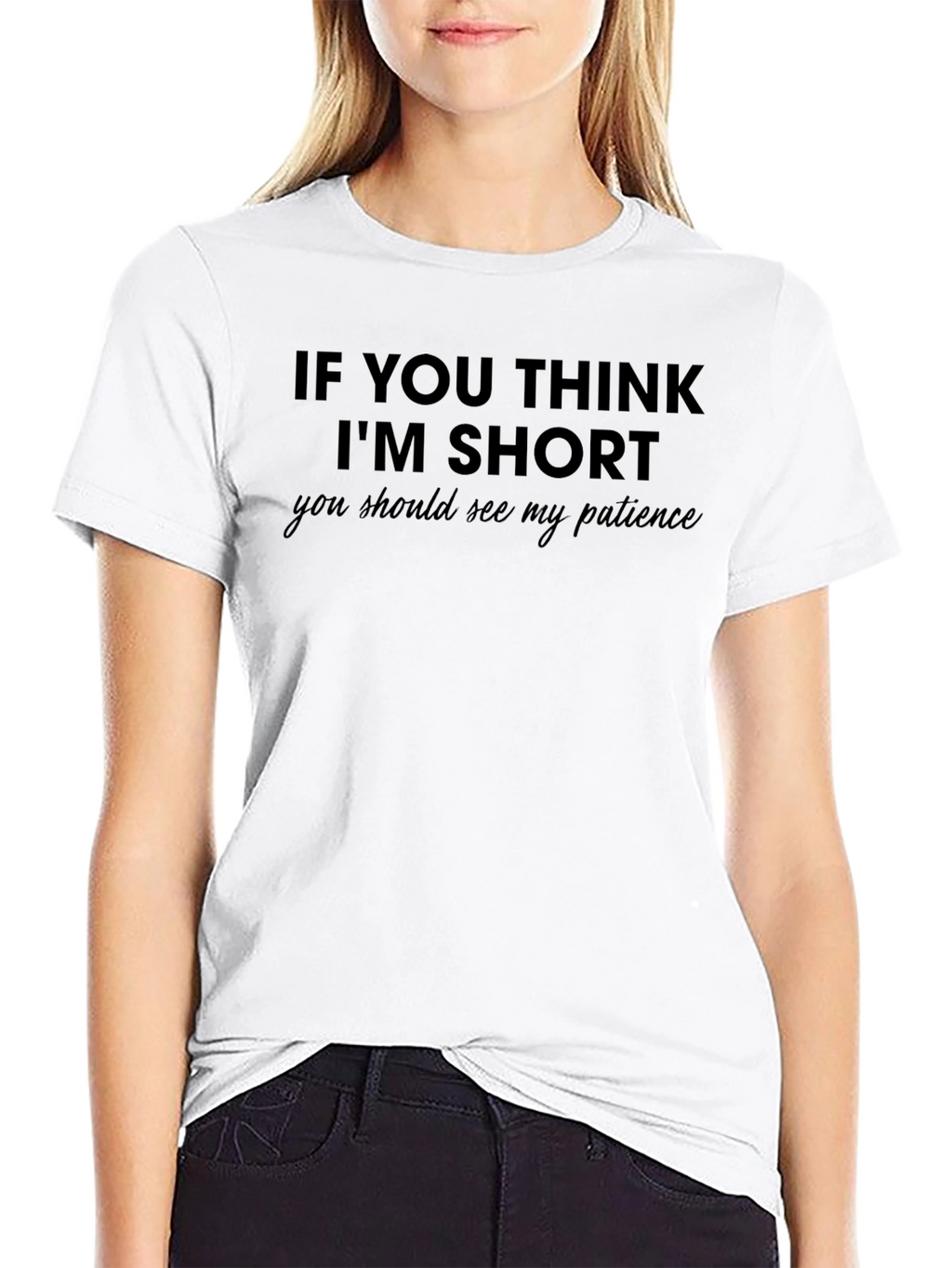 Funny Short Patience Sarcastic Black T-Shirt