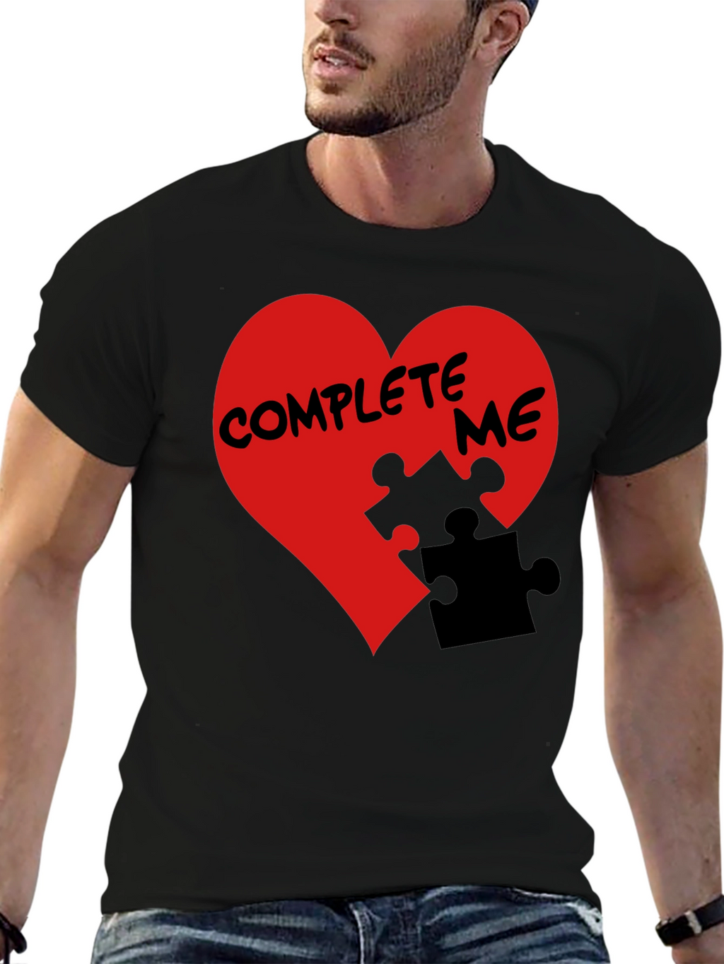 Complete Me Heart Puzzle Piece Graphic Tee