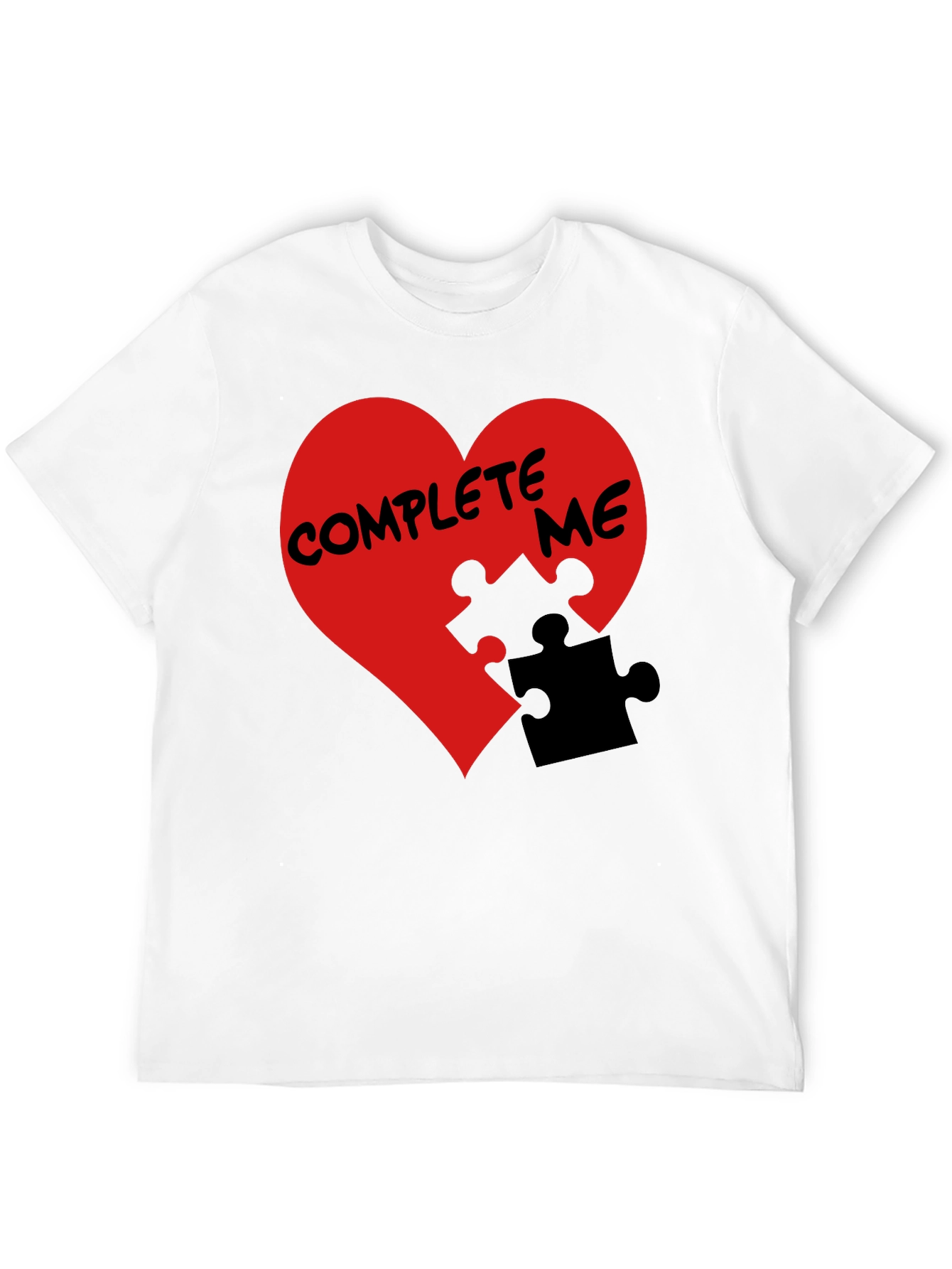 Complete Me Heart Puzzle Piece Graphic Tee