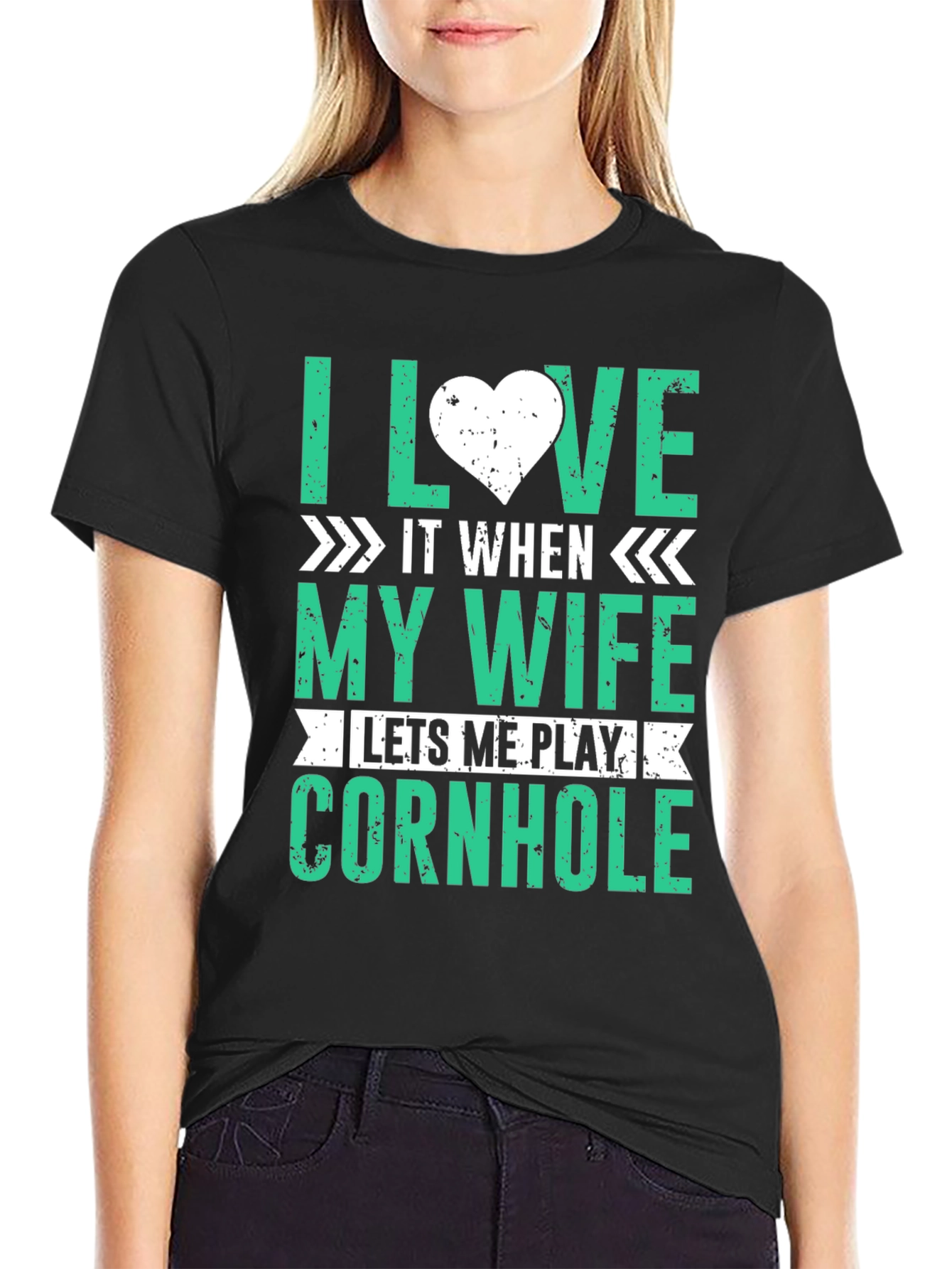 I Love My Wife Cornhole Player T-Shirt