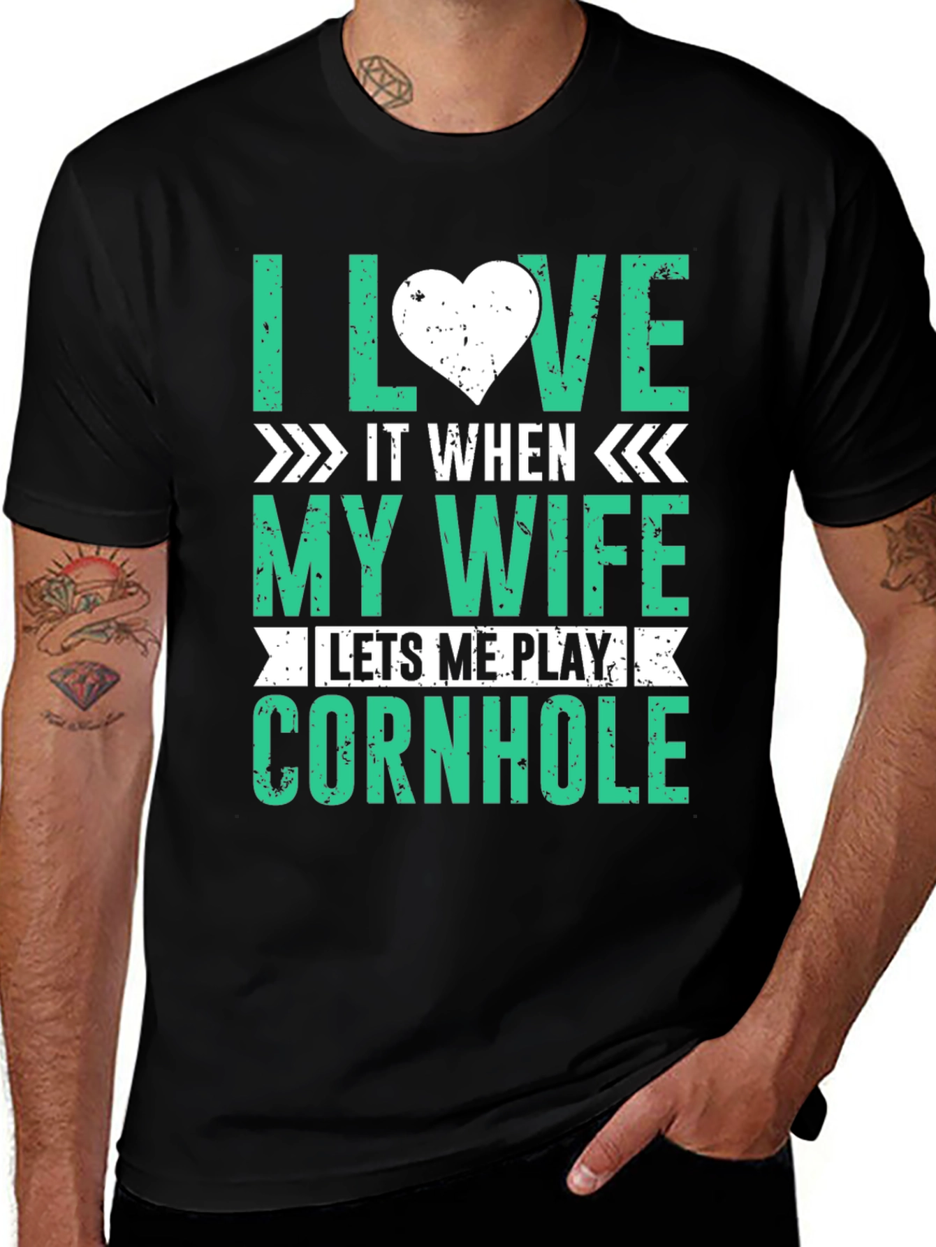 I Love My Wife Cornhole Player T-Shirt