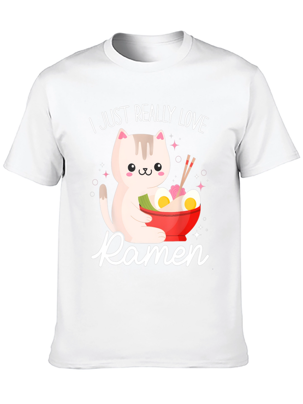 I Just Really Love Ramen Funny Cat T-Shirt