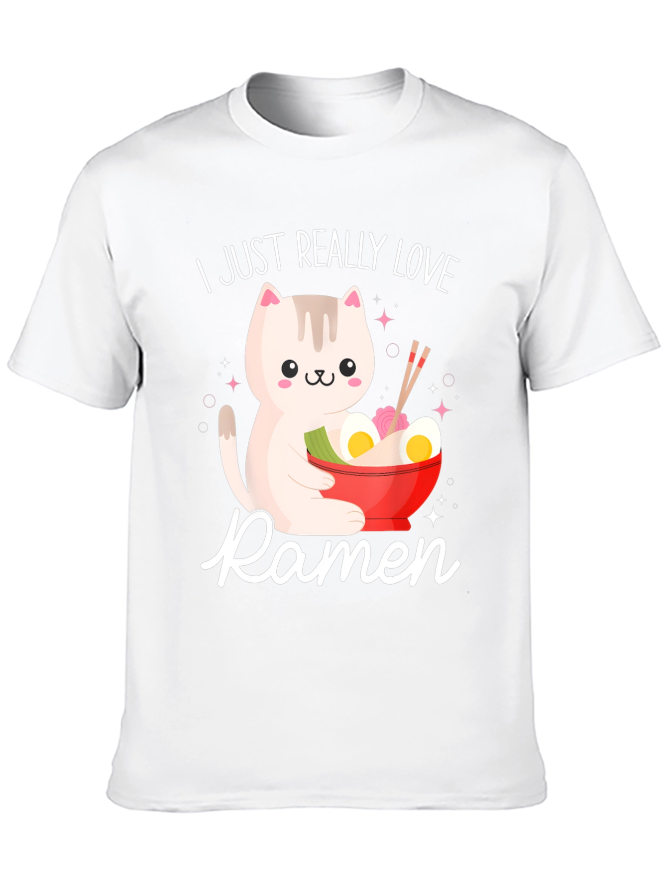 I Just Really Love Ramen Funny Cat T-Shirt