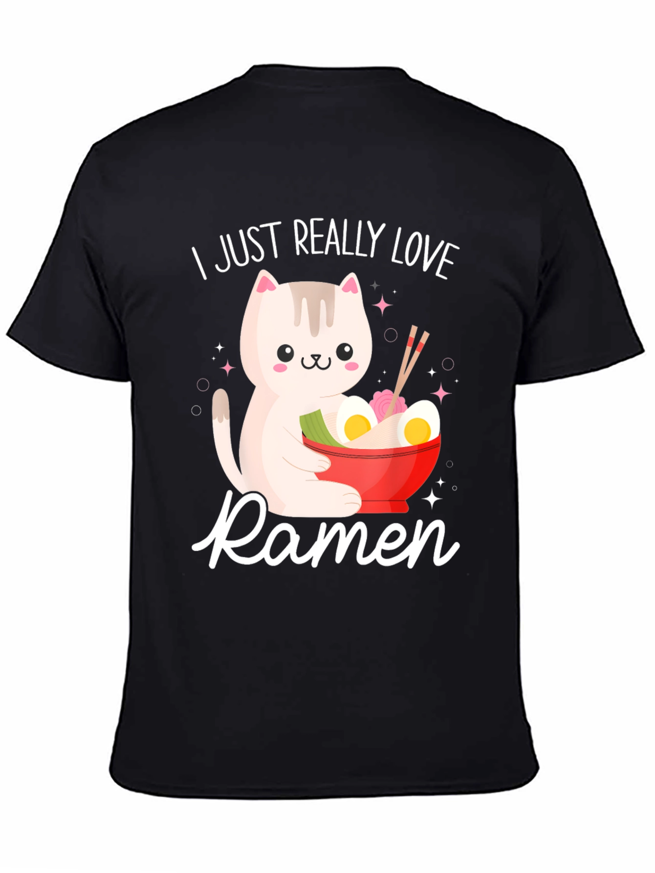 I Just Really Love Ramen Funny Cat T-Shirt
