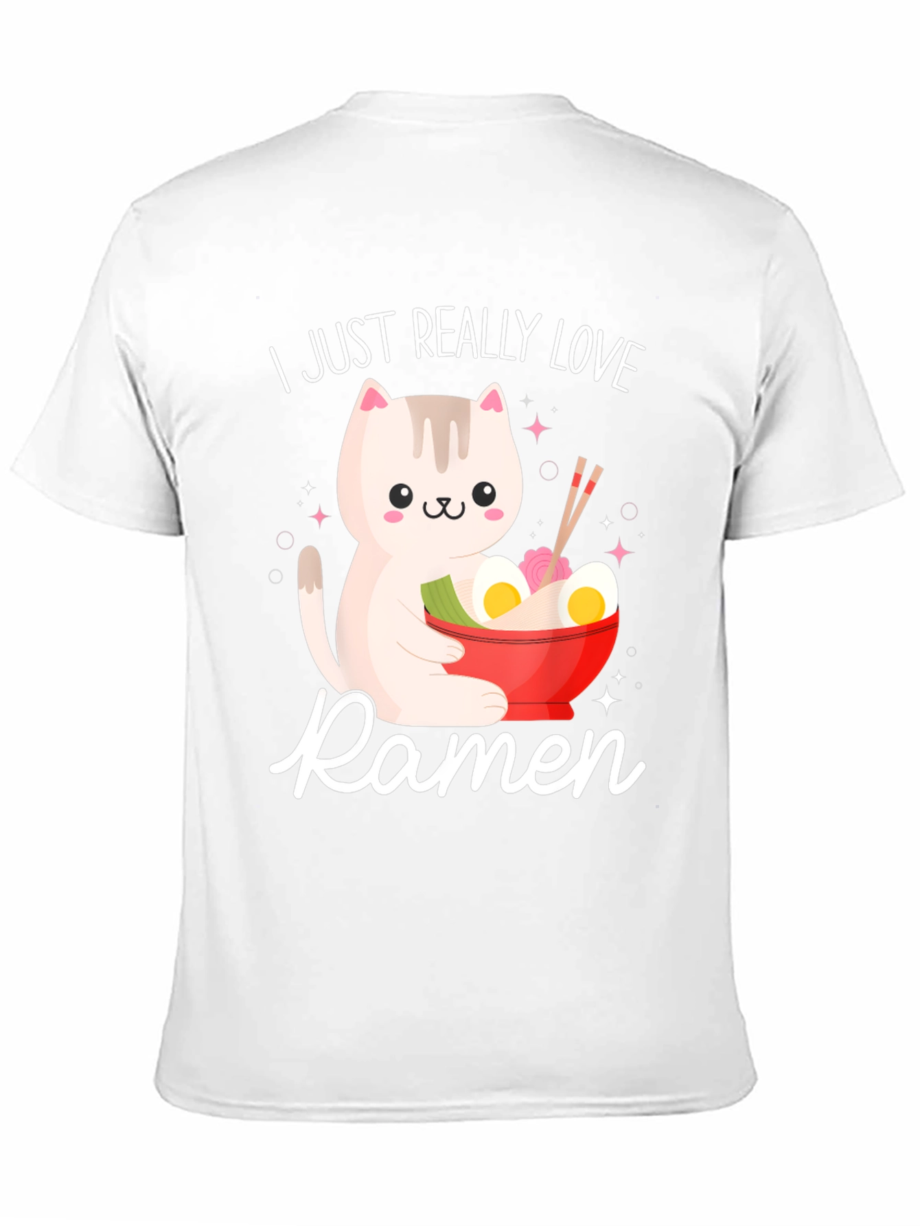 I Just Really Love Ramen Funny Cat T-Shirt