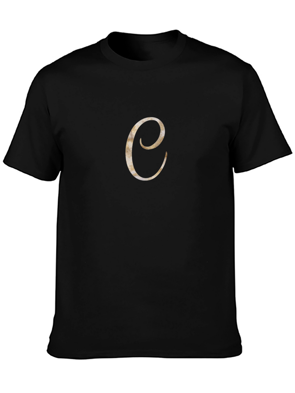Initial C Graphic T-Shirt - Casual Black Tee