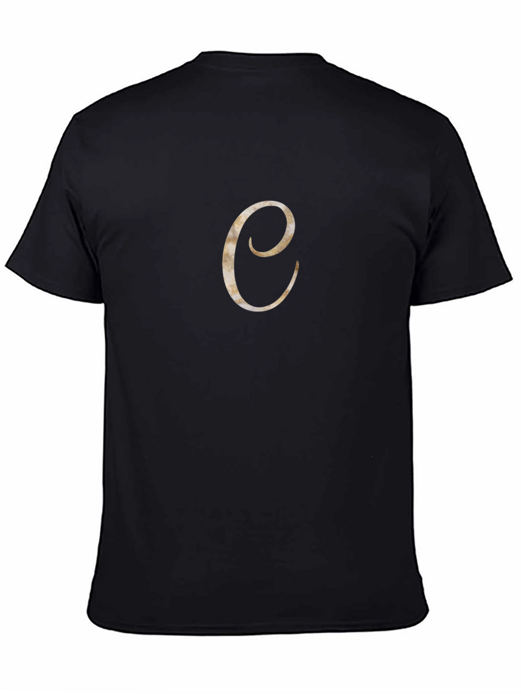 Initial C Graphic T-Shirt - Casual Black Tee