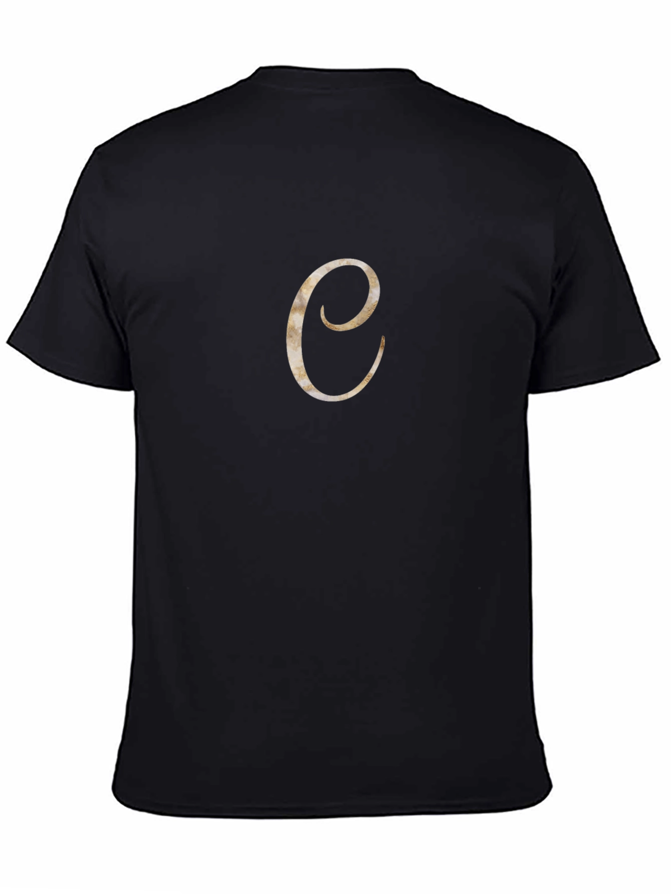 Initial C Graphic T-Shirt - Casual Black Tee
