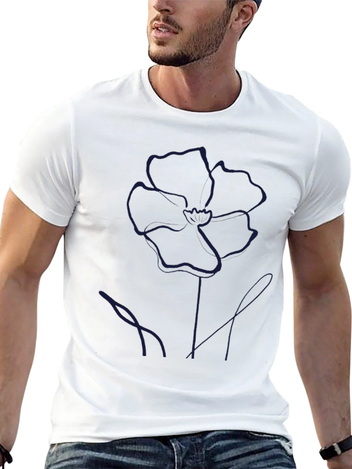 Minimalist Flower Graphic Tee - Modern Style