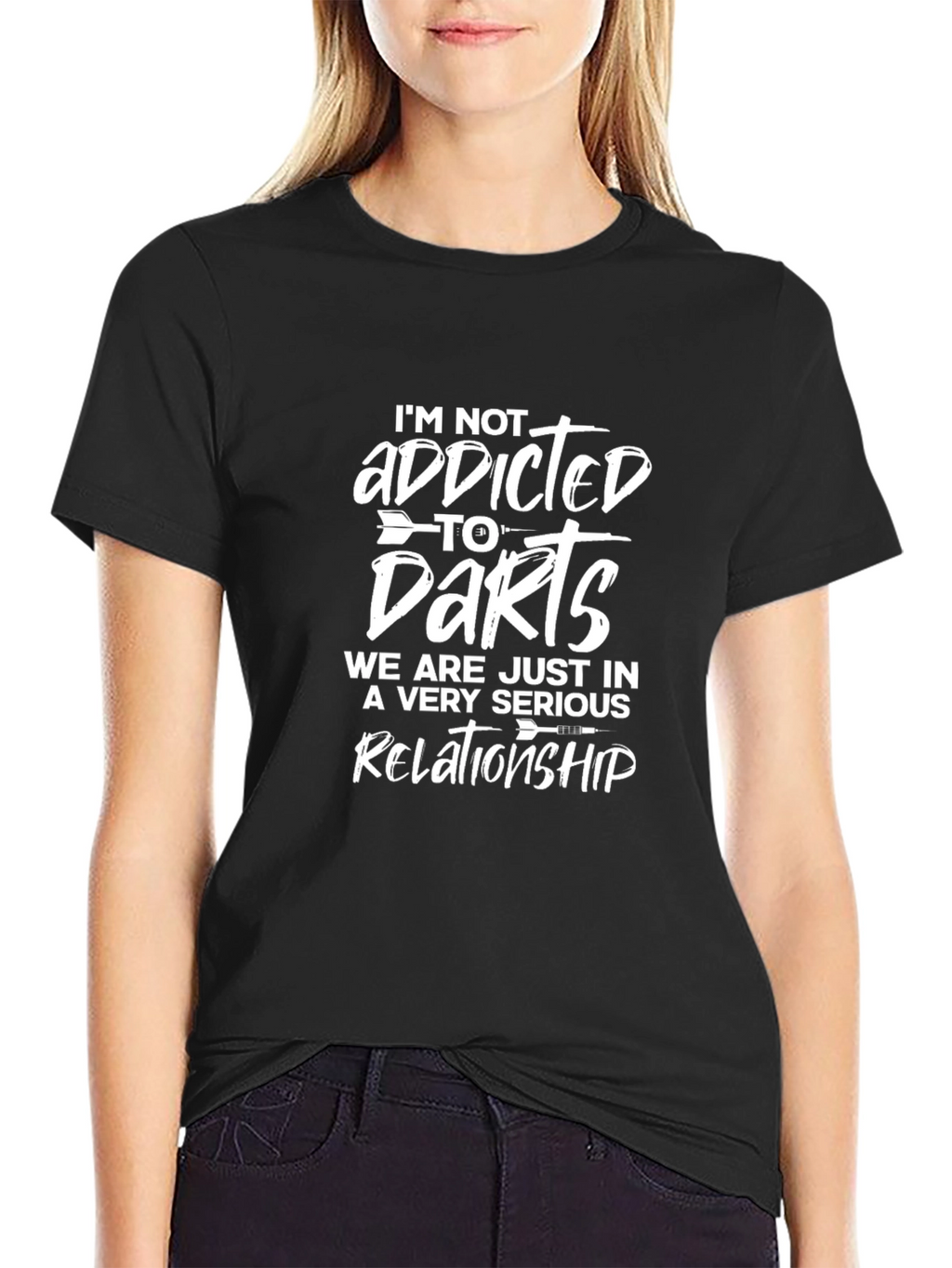Darts Relationship Graphic Tee - Black Casual T-Shirt