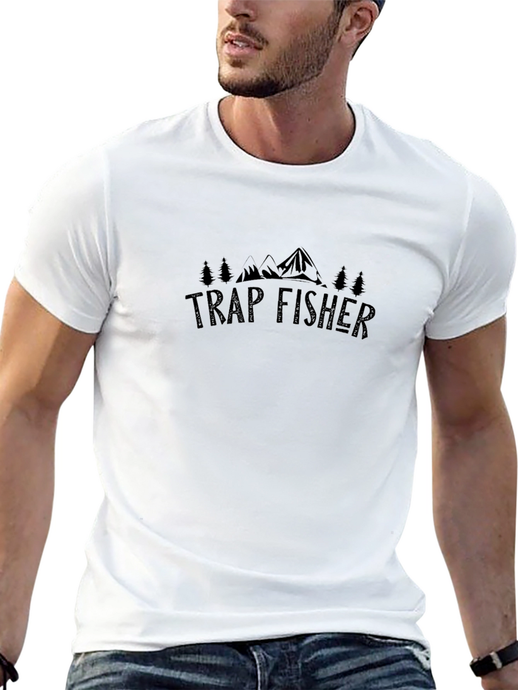 Trap Fisher Black Graphic Tee