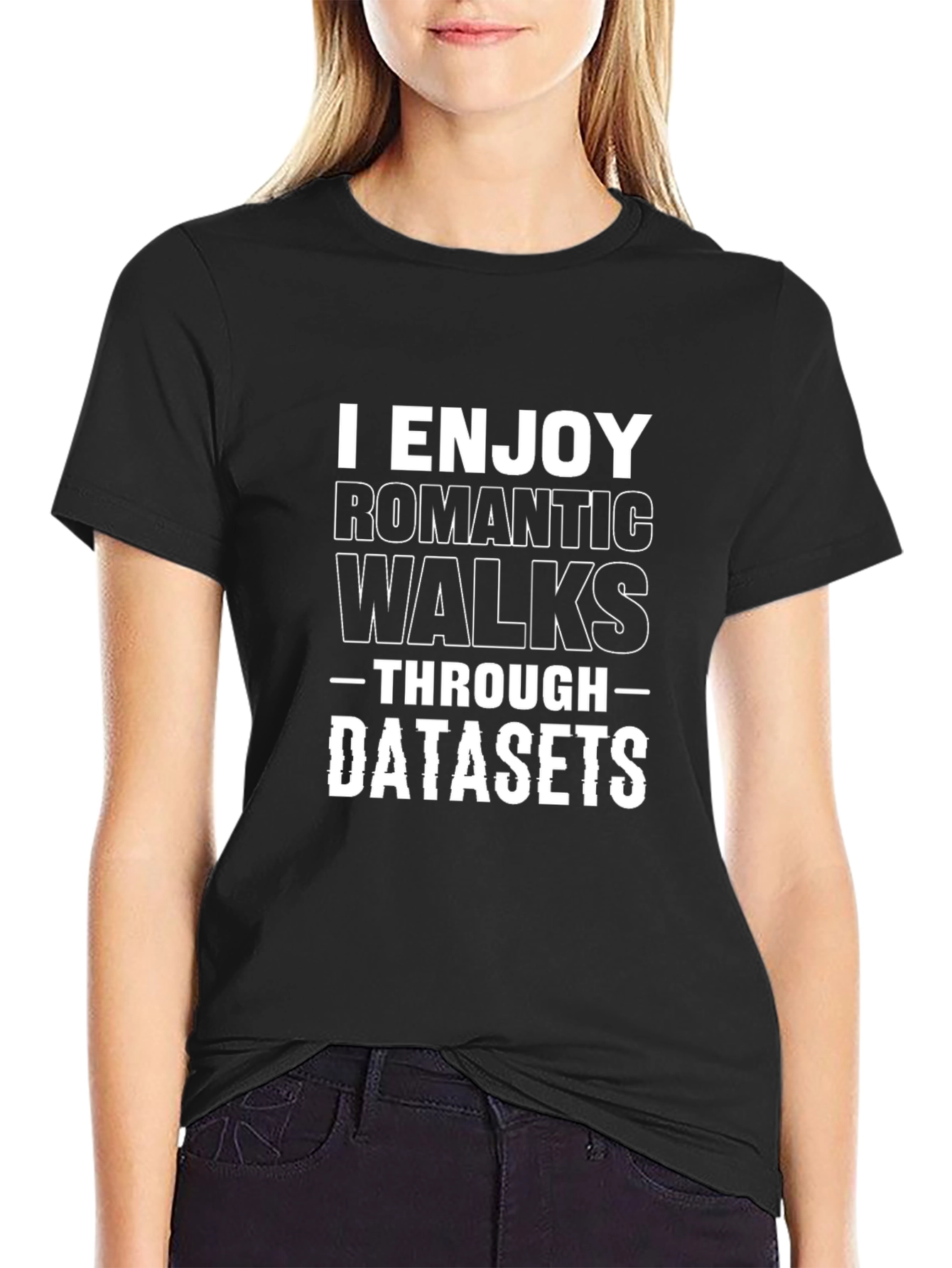 Romantic Walks Through Datasets Black Cotton T-Shirt