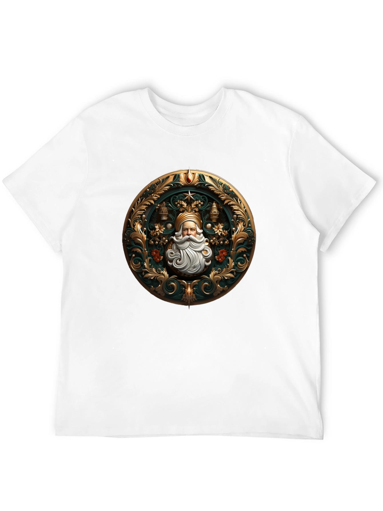 Ornate Santa Claus Graphic Tee - Holiday Style