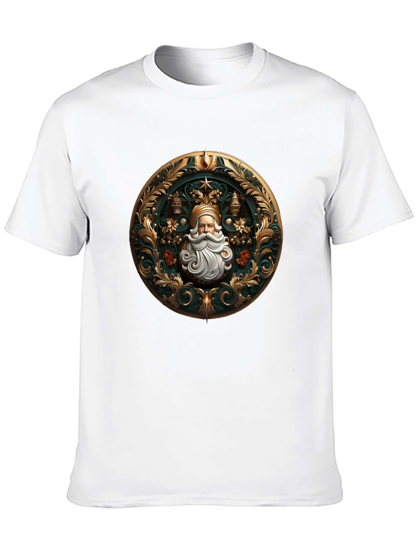 Ornate Santa Claus Graphic Tee - Holiday Style