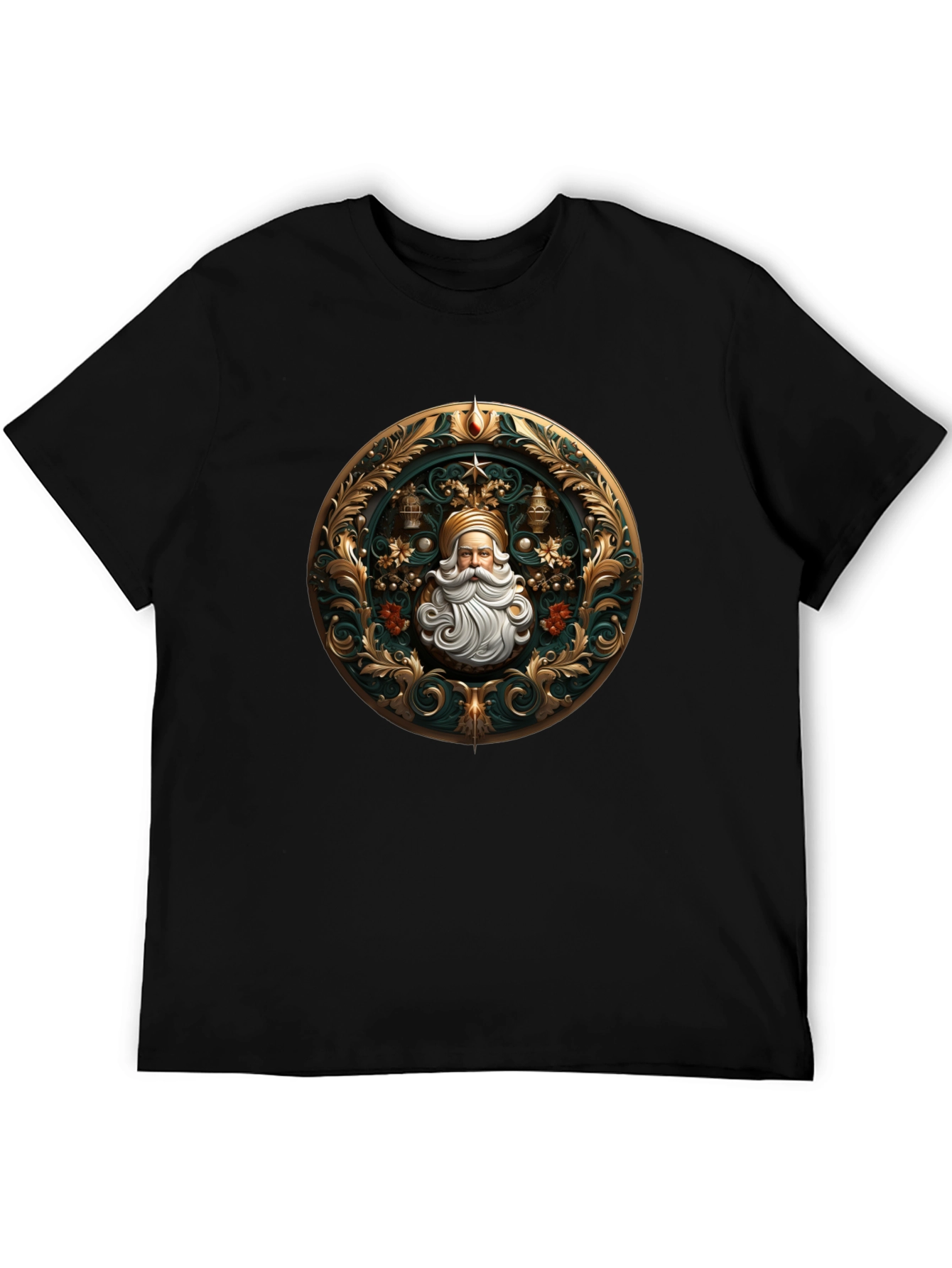 Ornate Santa Claus Graphic Tee - Holiday Style