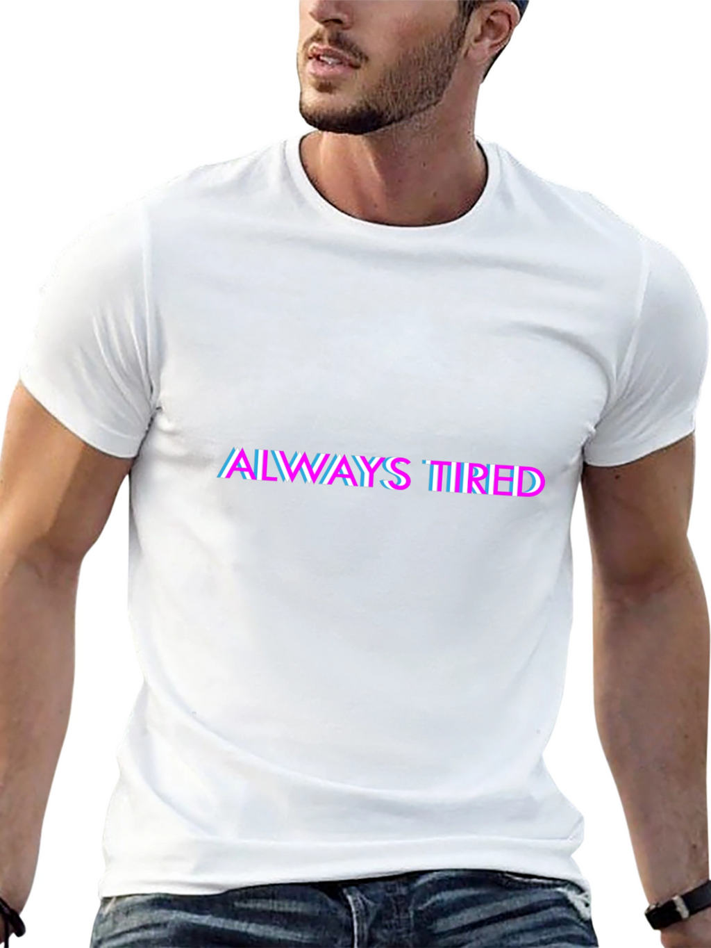 Always Tired Graphic T-Shirt - Black Crew Neck