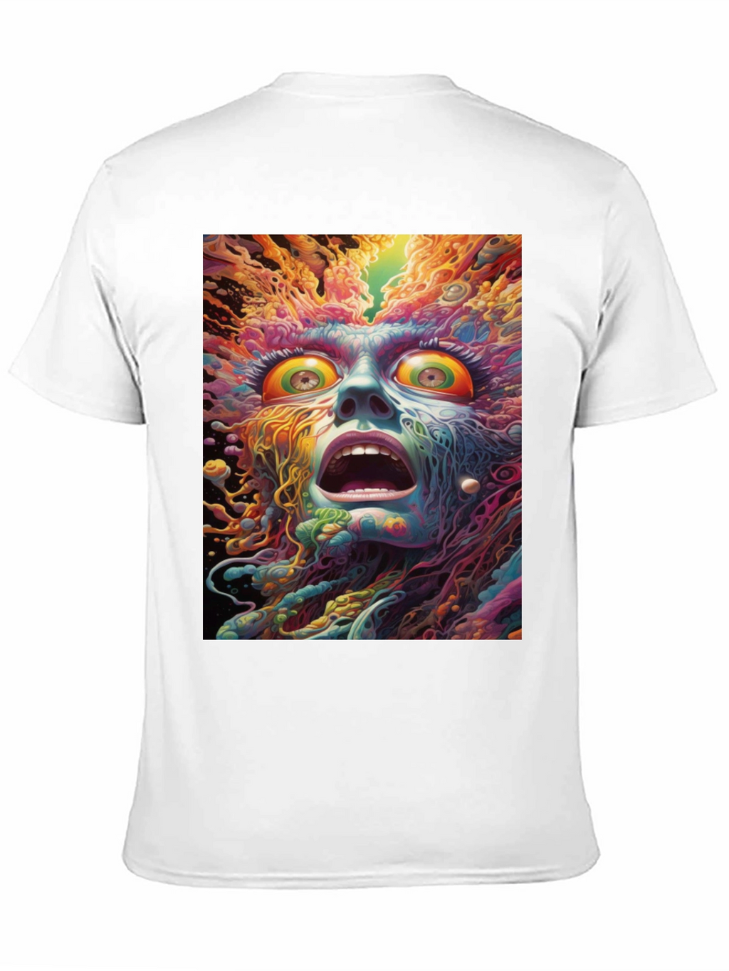 Psychedelic Face Graphic Tee - Unique Art Shirt
