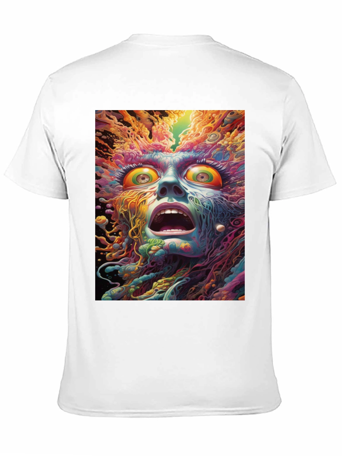 Psychedelic Face Graphic Tee - Unique Art Shirt