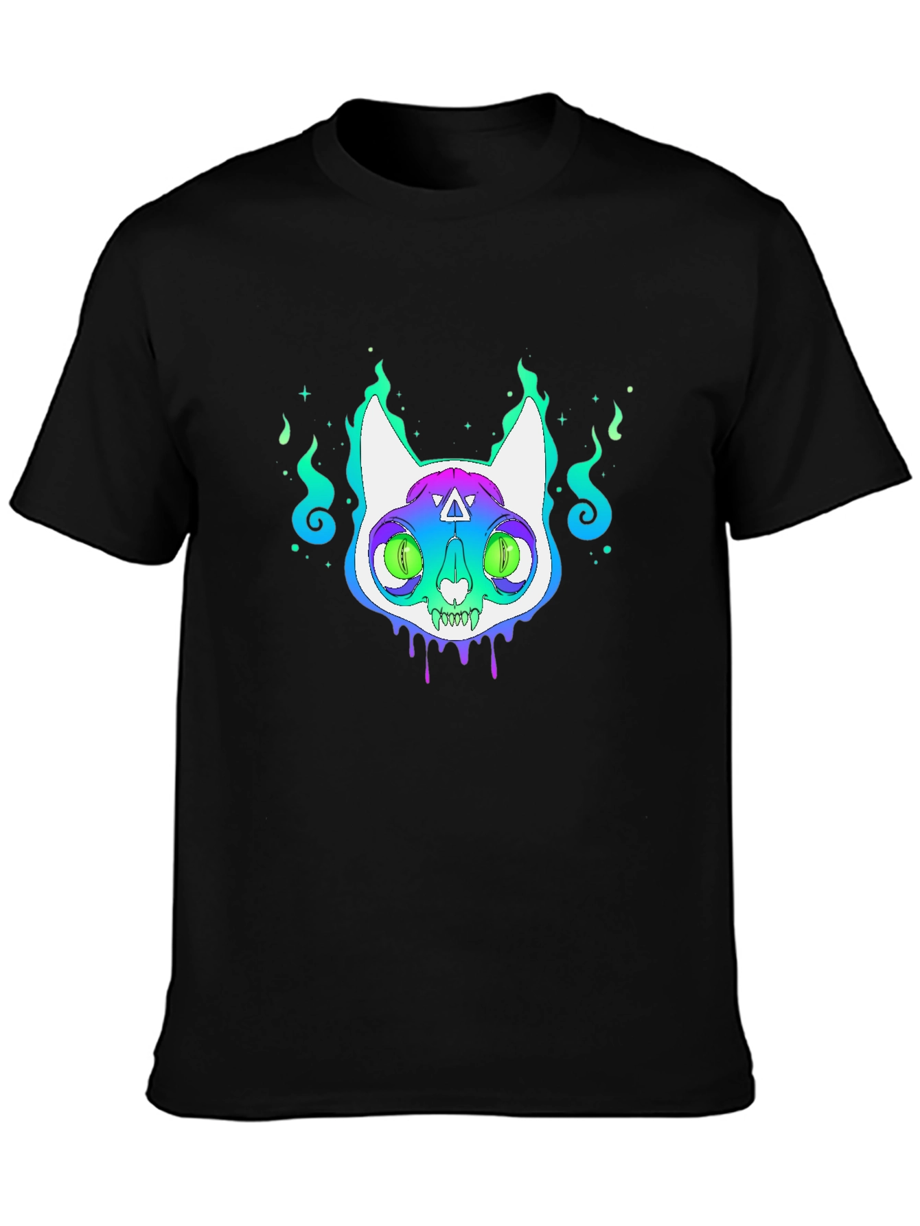 Mystic Cat Graphic Tee - Unisex Black T-Shirt