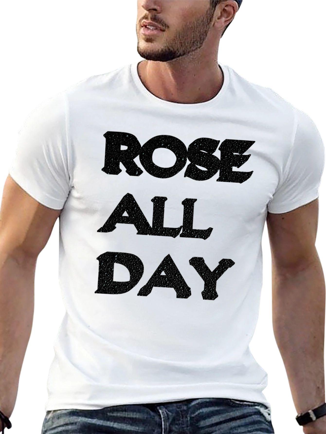 Rose All Day Mens Black Graphic Tee