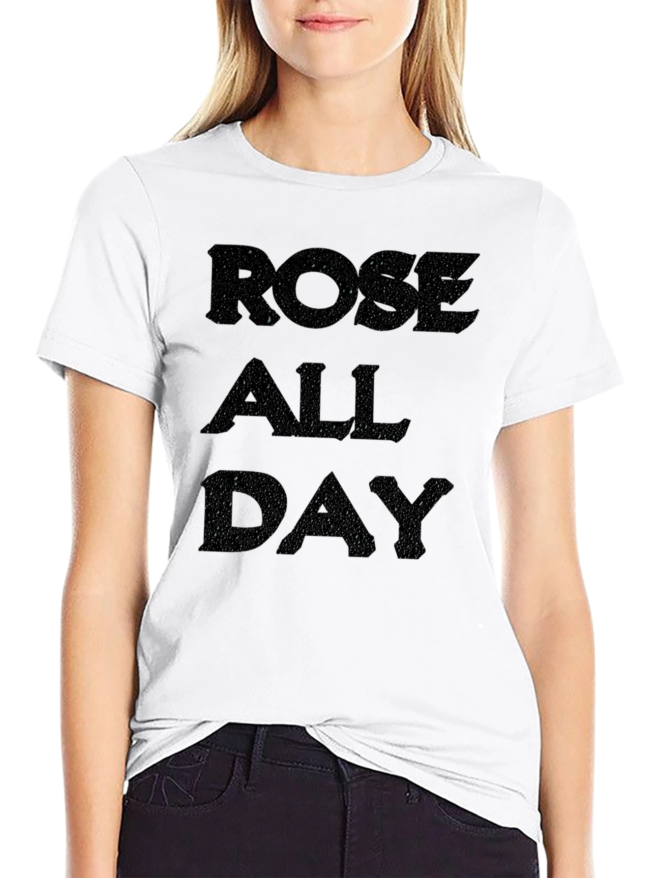 Rose All Day Mens Black Graphic Tee