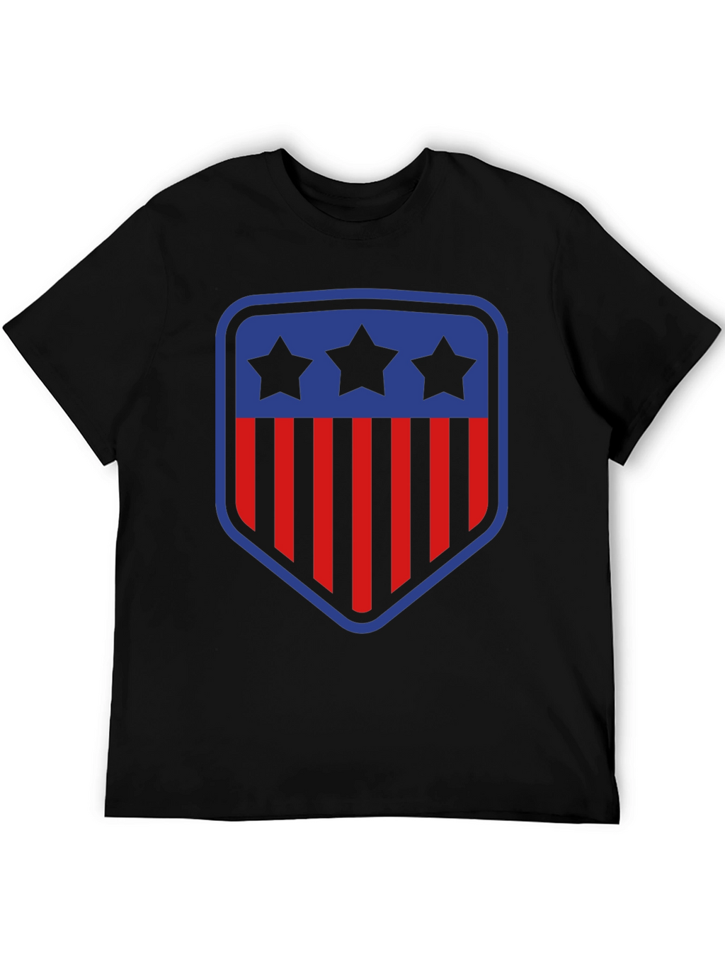 Patriotic Shield T-Shirt - Stars and Stripes Design