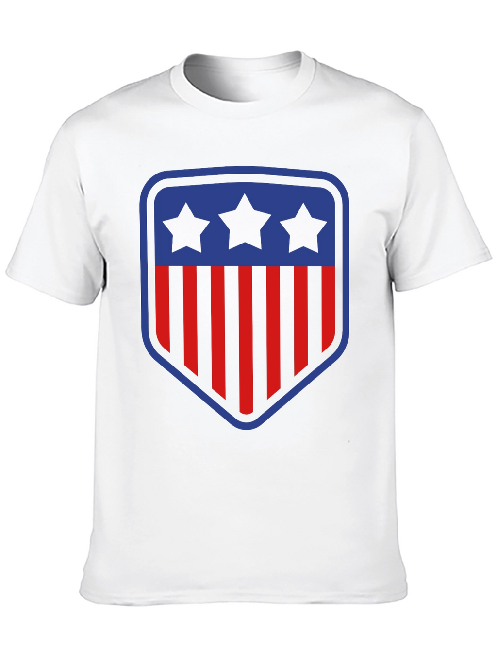 Patriotic Shield T-Shirt - Stars and Stripes Design