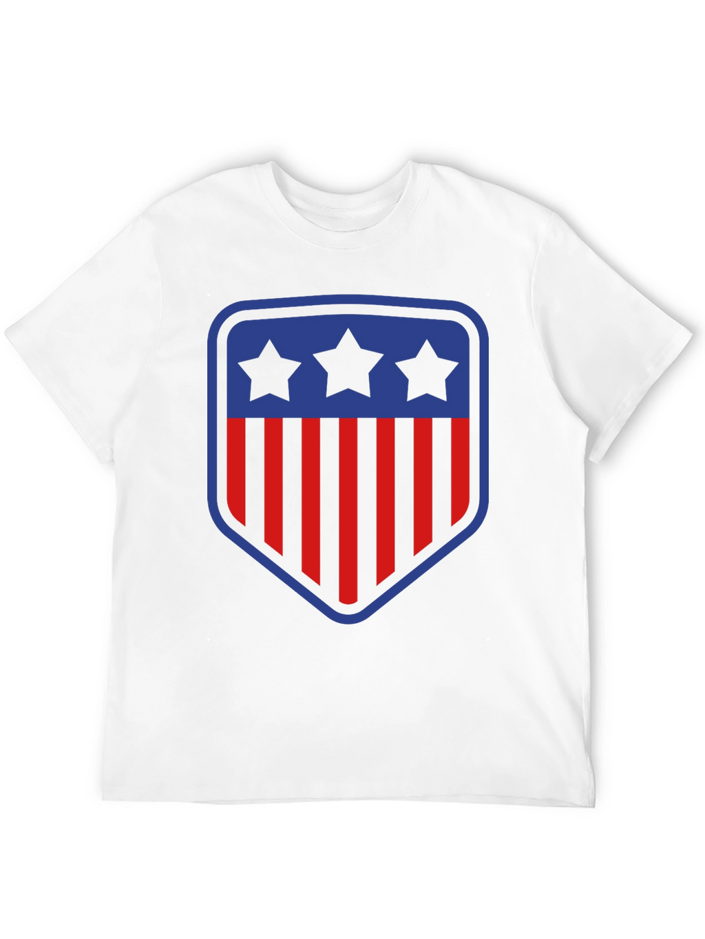 Patriotic Shield T-Shirt - Stars and Stripes Design