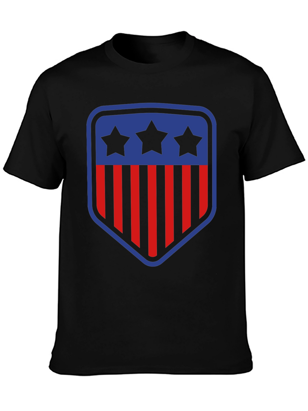 Patriotic Shield T-Shirt - Stars and Stripes Design