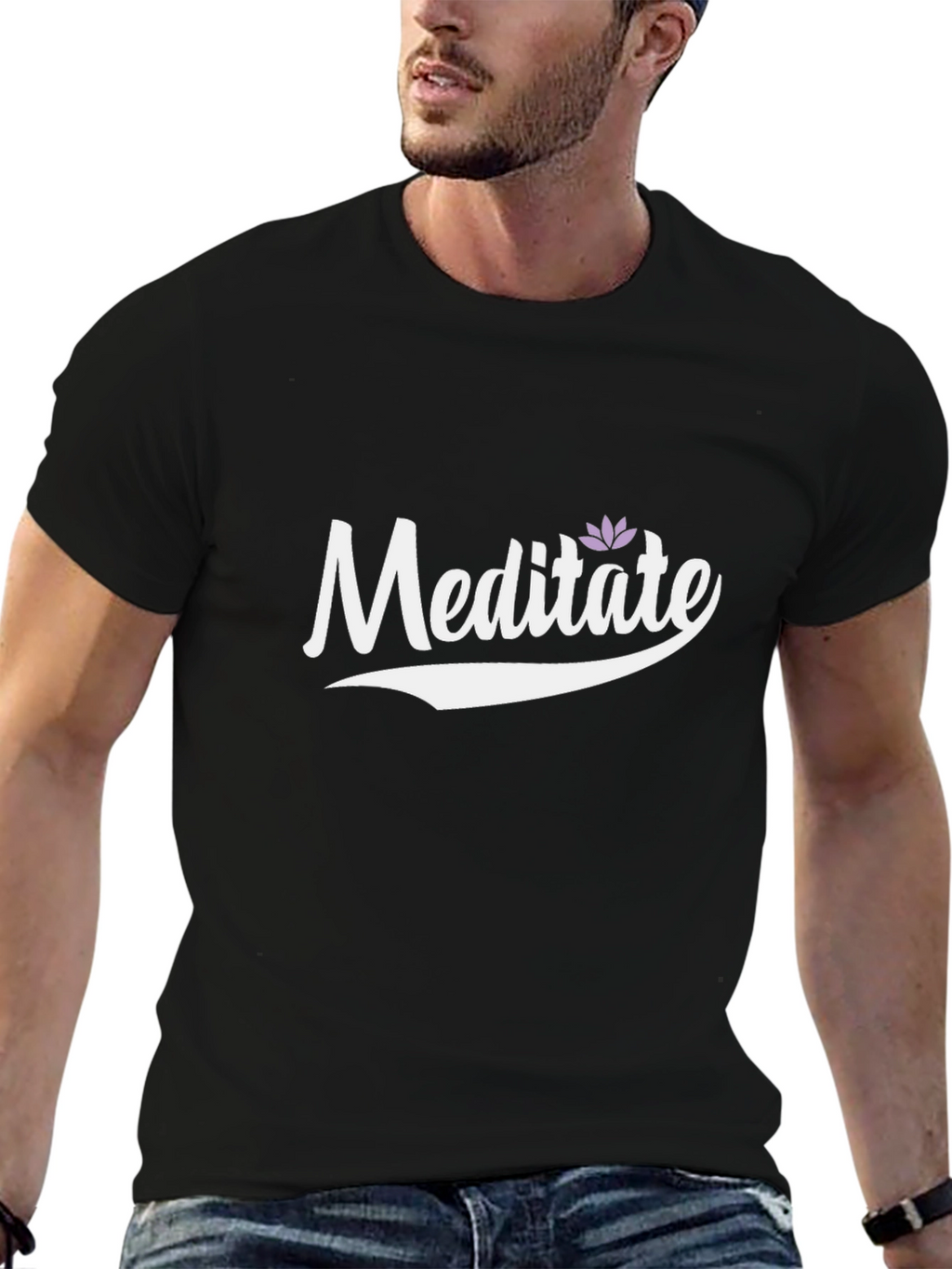 Meditate Lotus Flower Graphic Tee