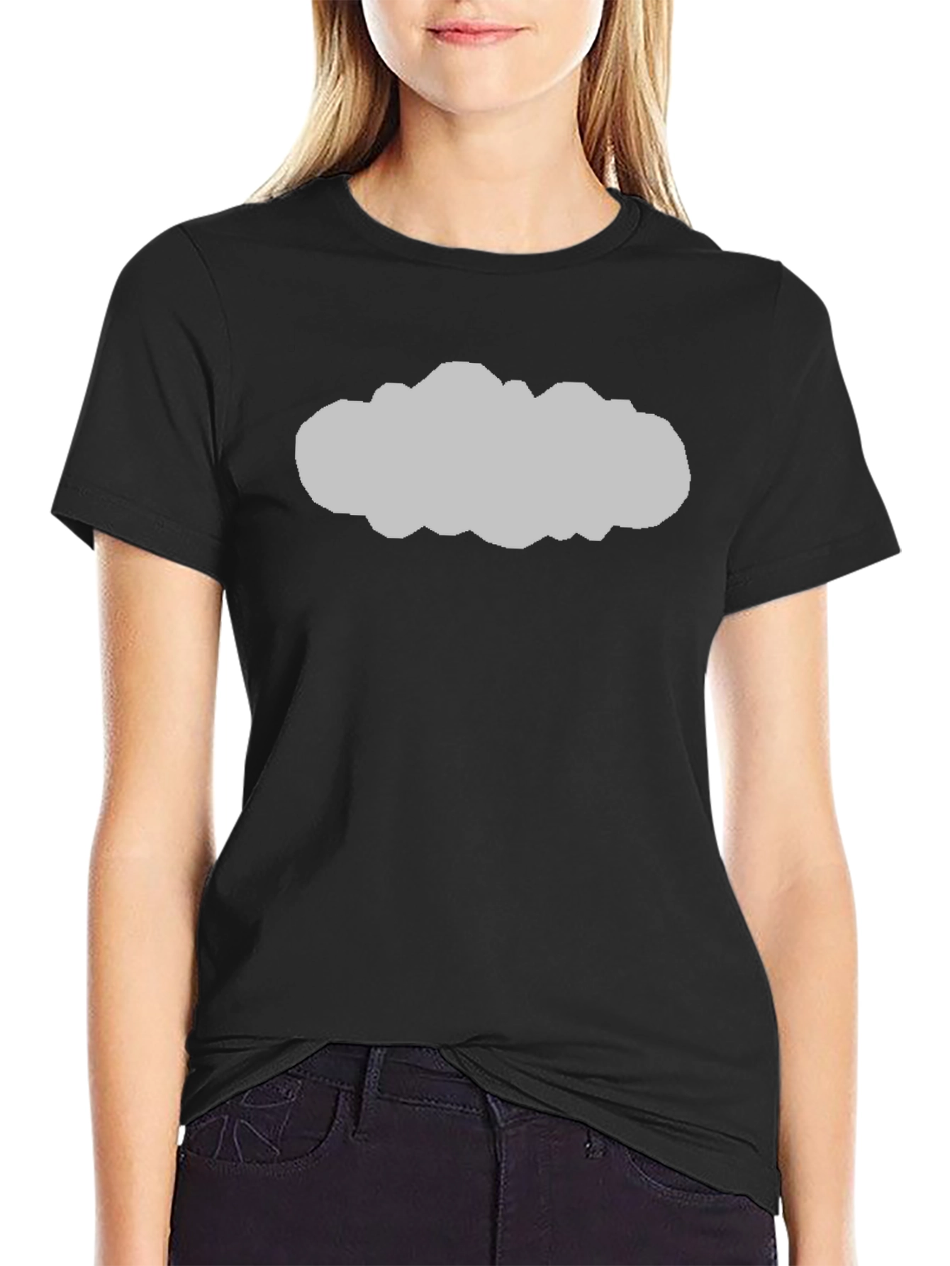 Mens Black T-Shirt with Cloud Graphic