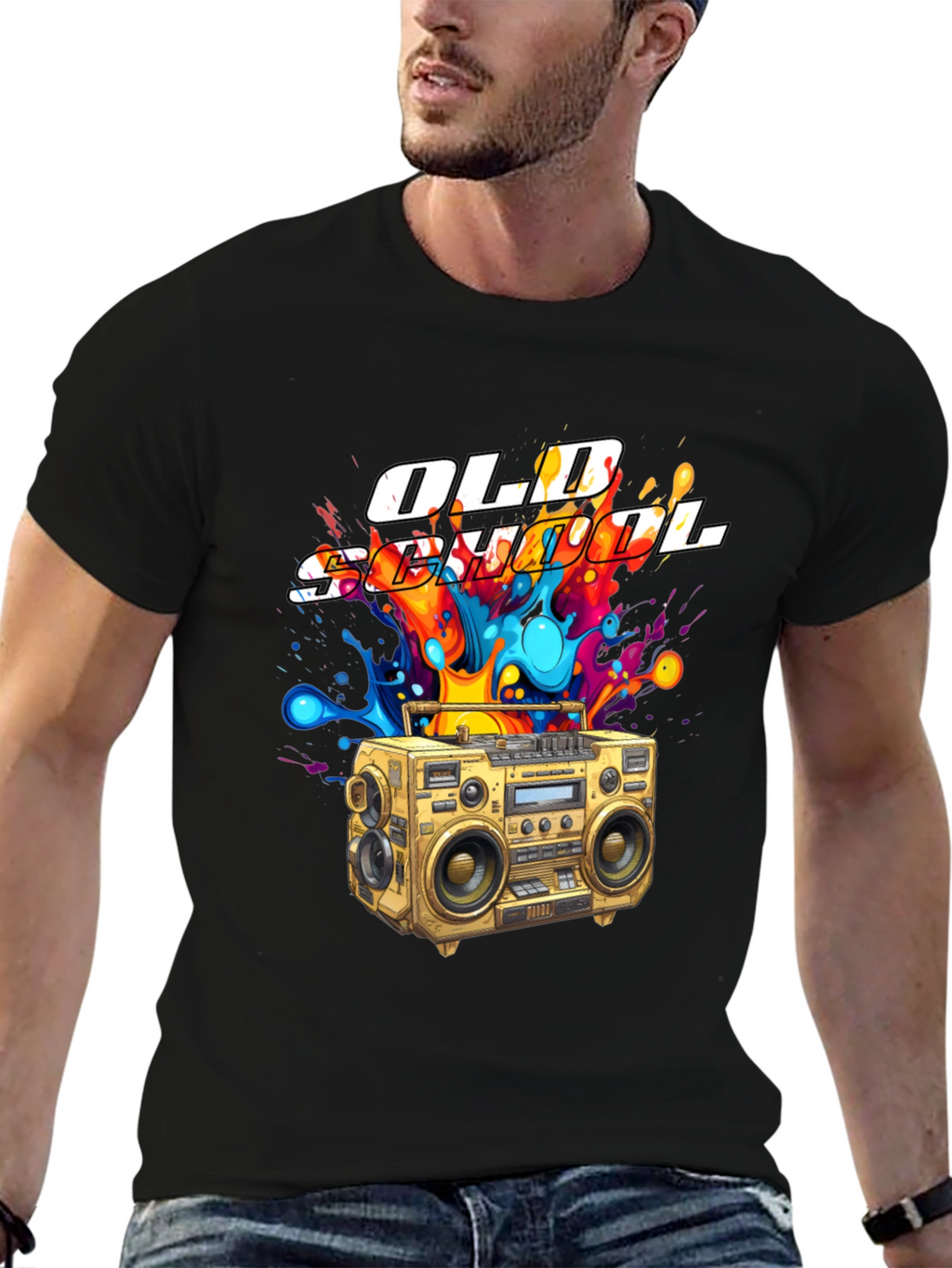 Old School Boombox Graphic T-Shirt