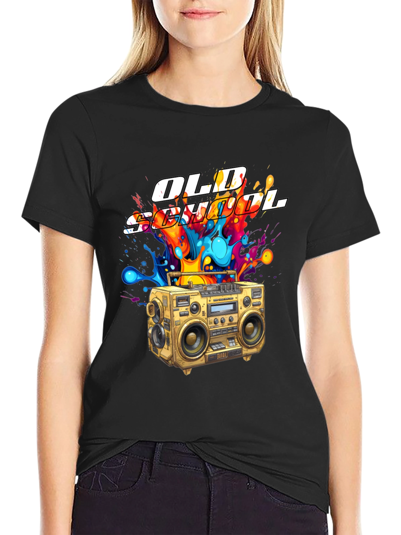 Old School Boombox Graphic T-Shirt