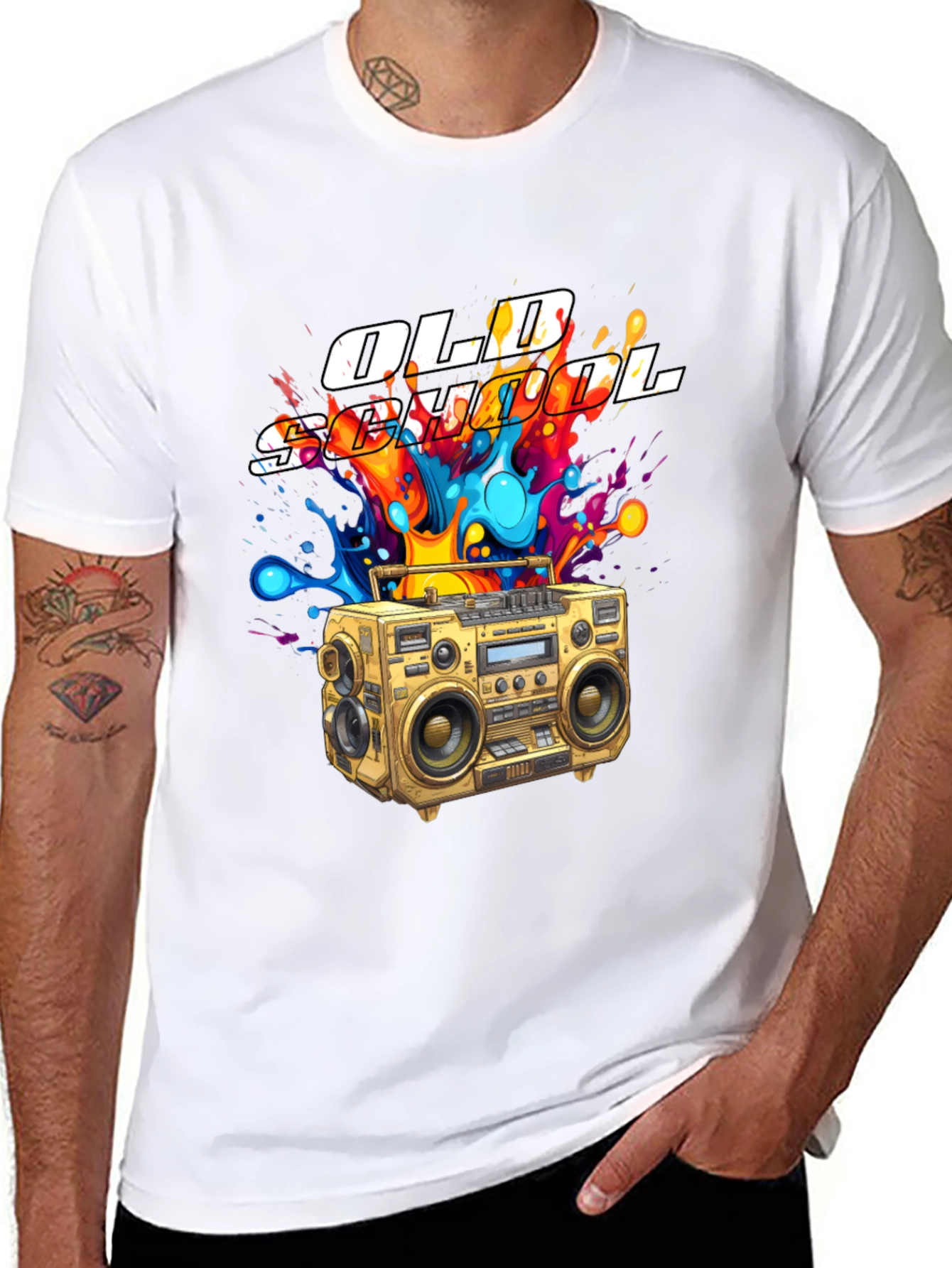 Old School Boombox Graphic T-Shirt