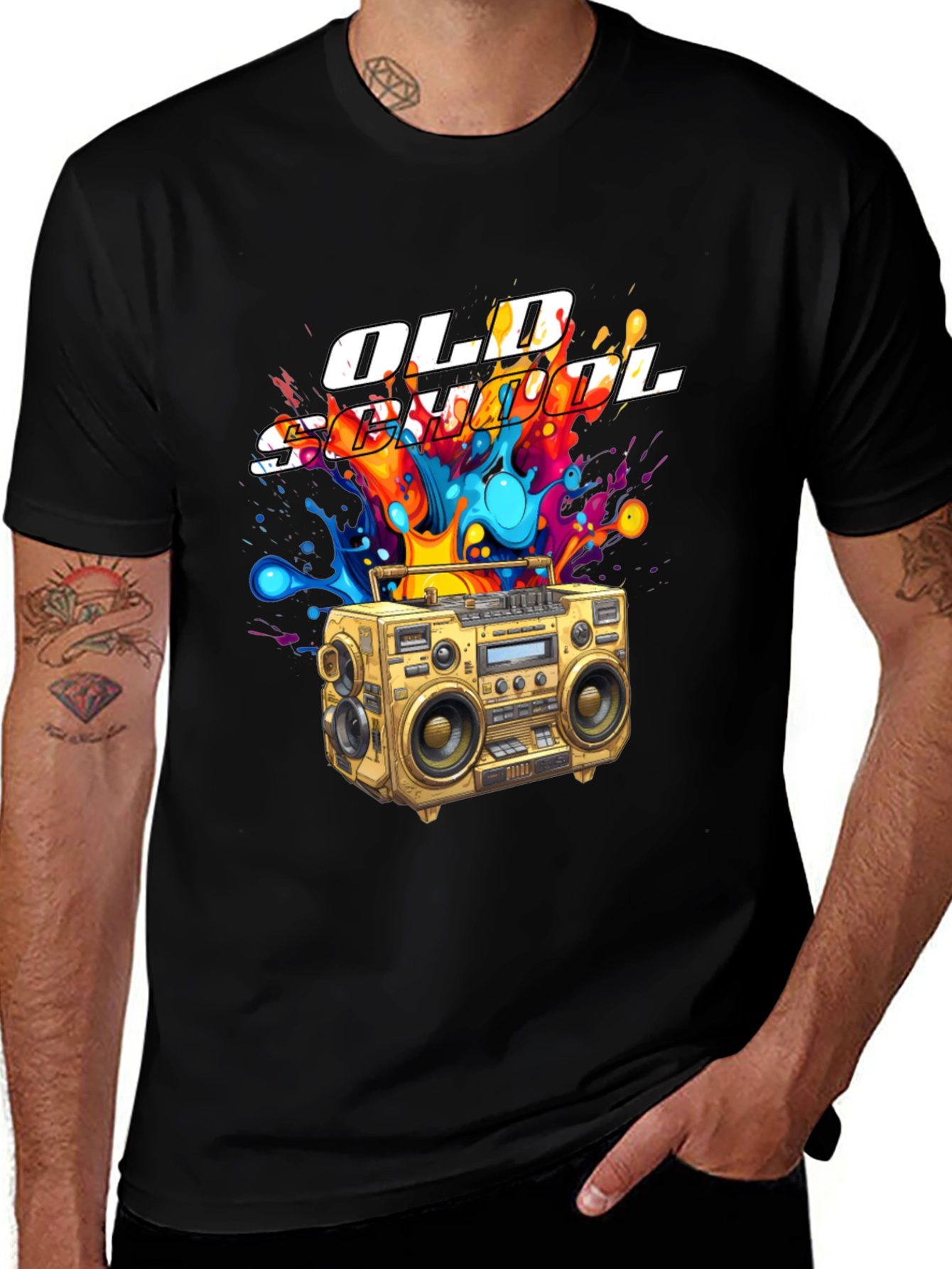 Old School Boombox Graphic T-Shirt