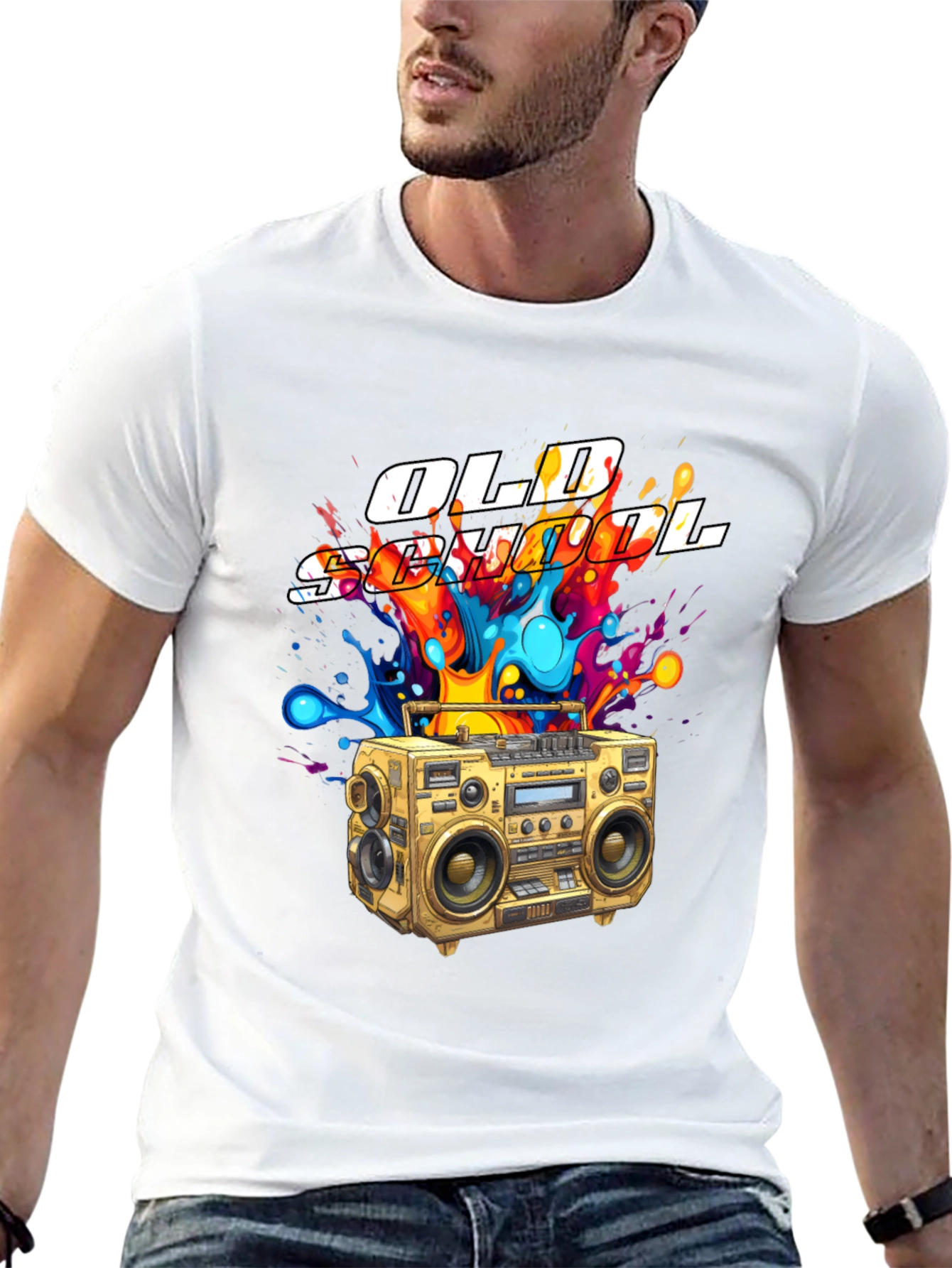 Old School Boombox Graphic T-Shirt
