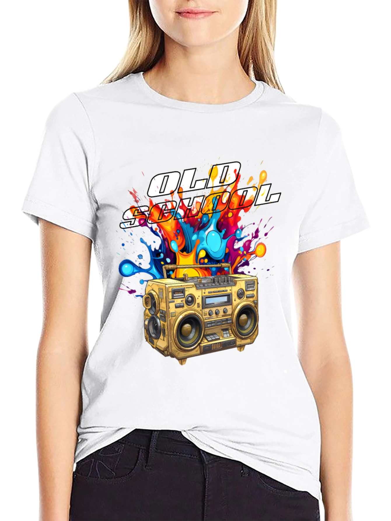 Old School Boombox Graphic T-Shirt