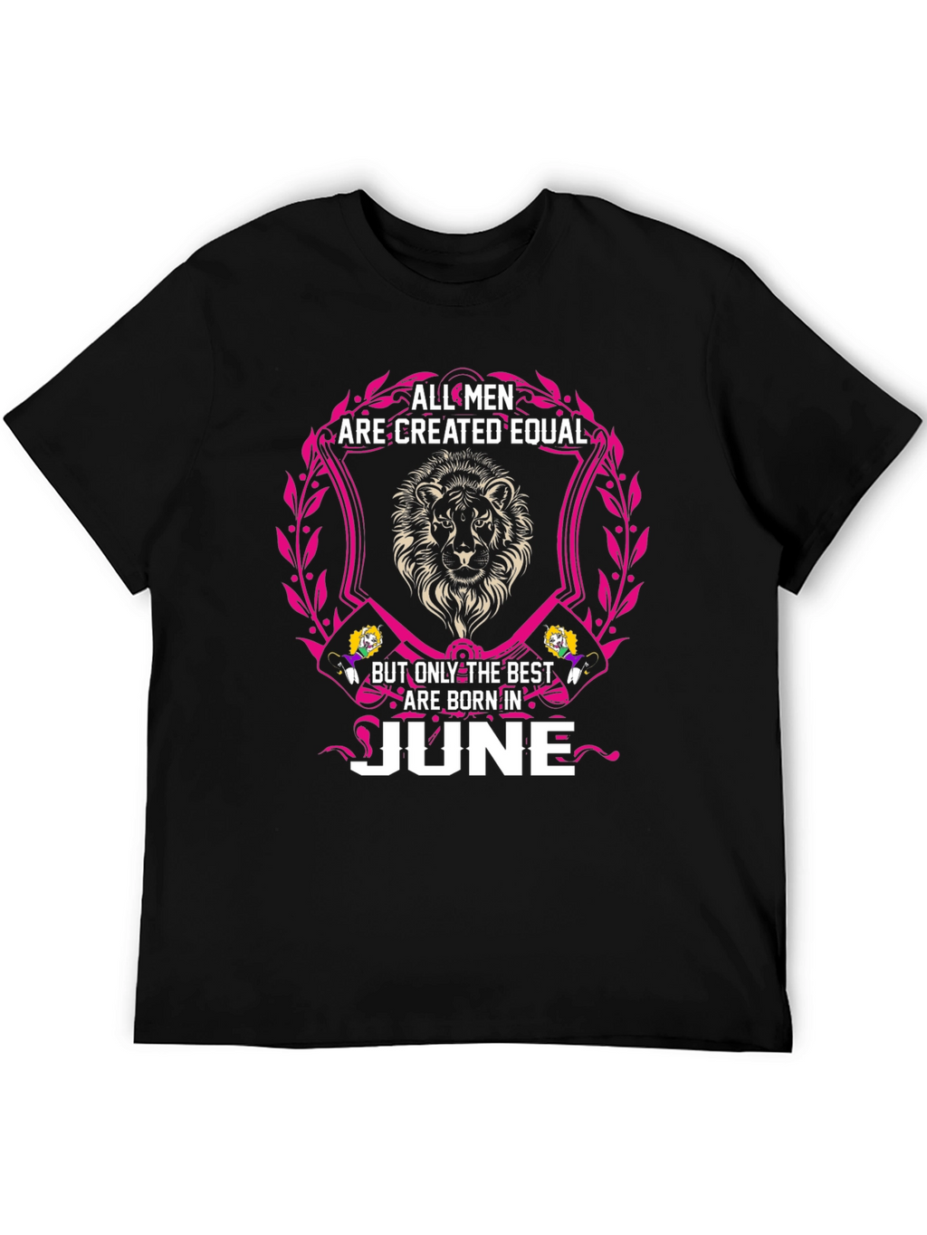 Born in June Mens T-Shirt - Lion Design