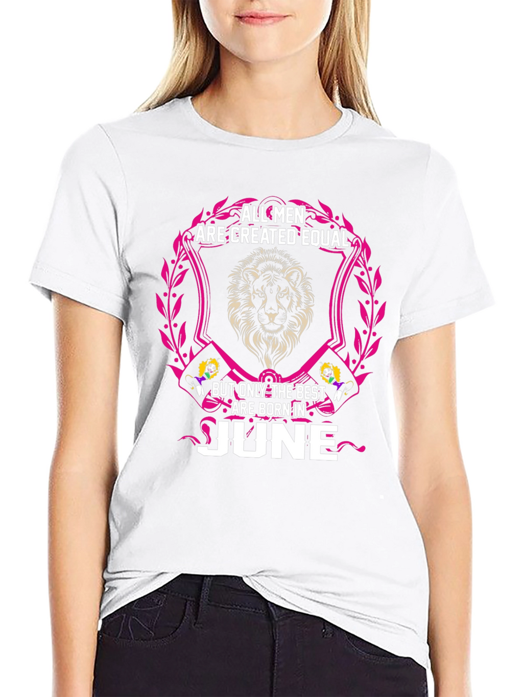Born in June Mens T-Shirt - Lion Design