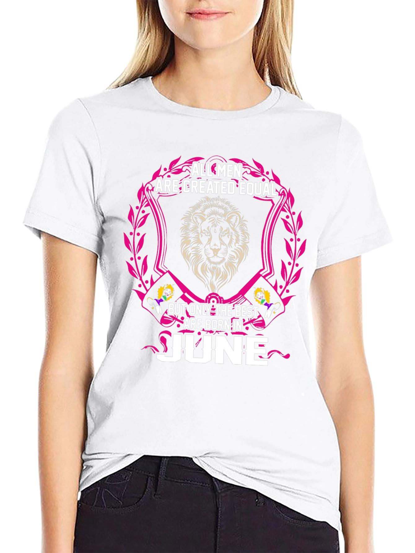 Born in June Mens T-Shirt - Lion Design