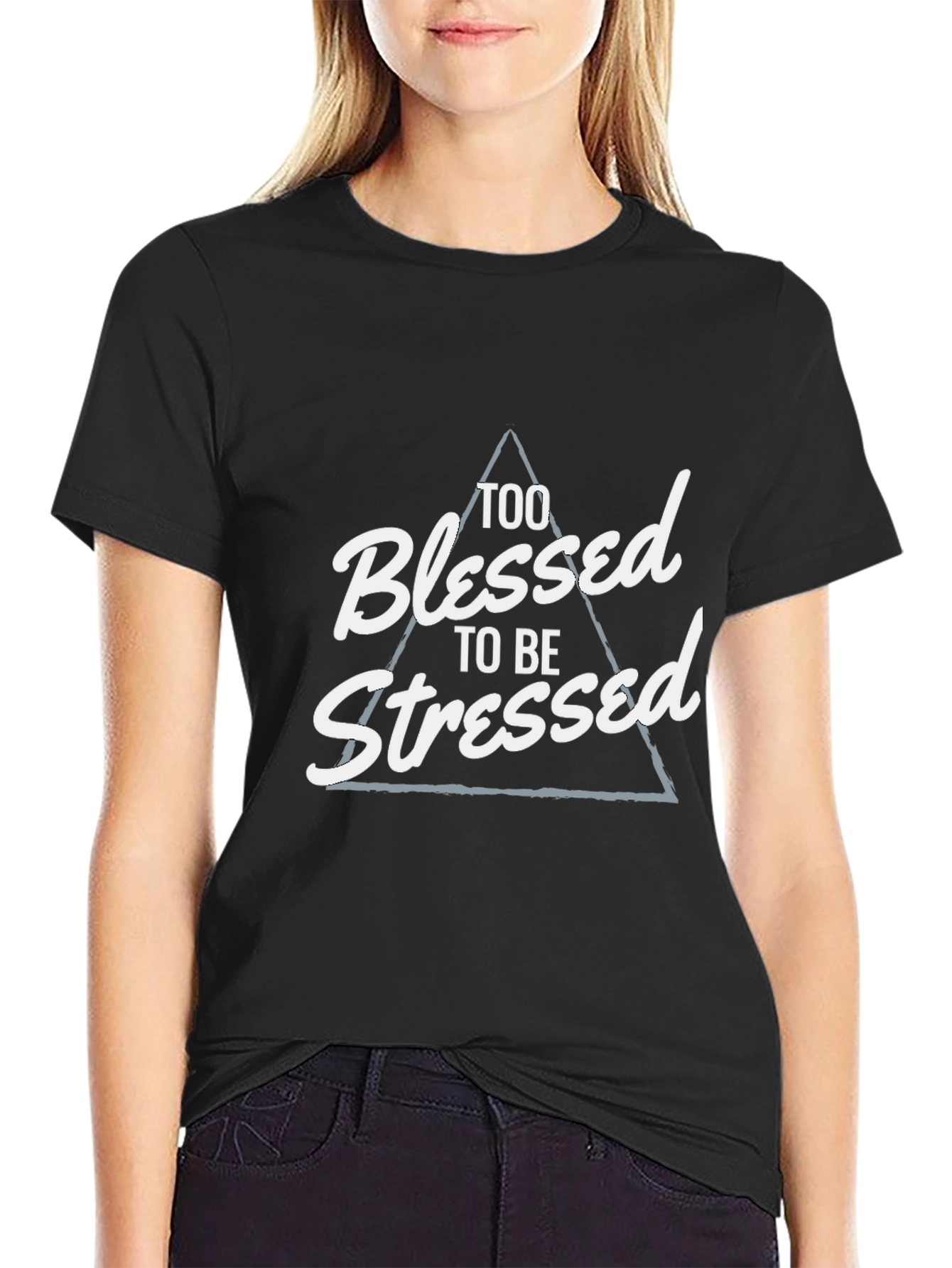 Blessed and Stressed Graphic Tee - Black