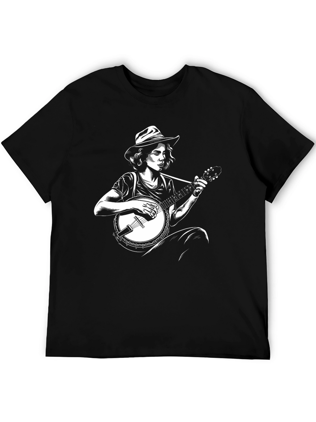Banjo Player Graphic Tee - Black