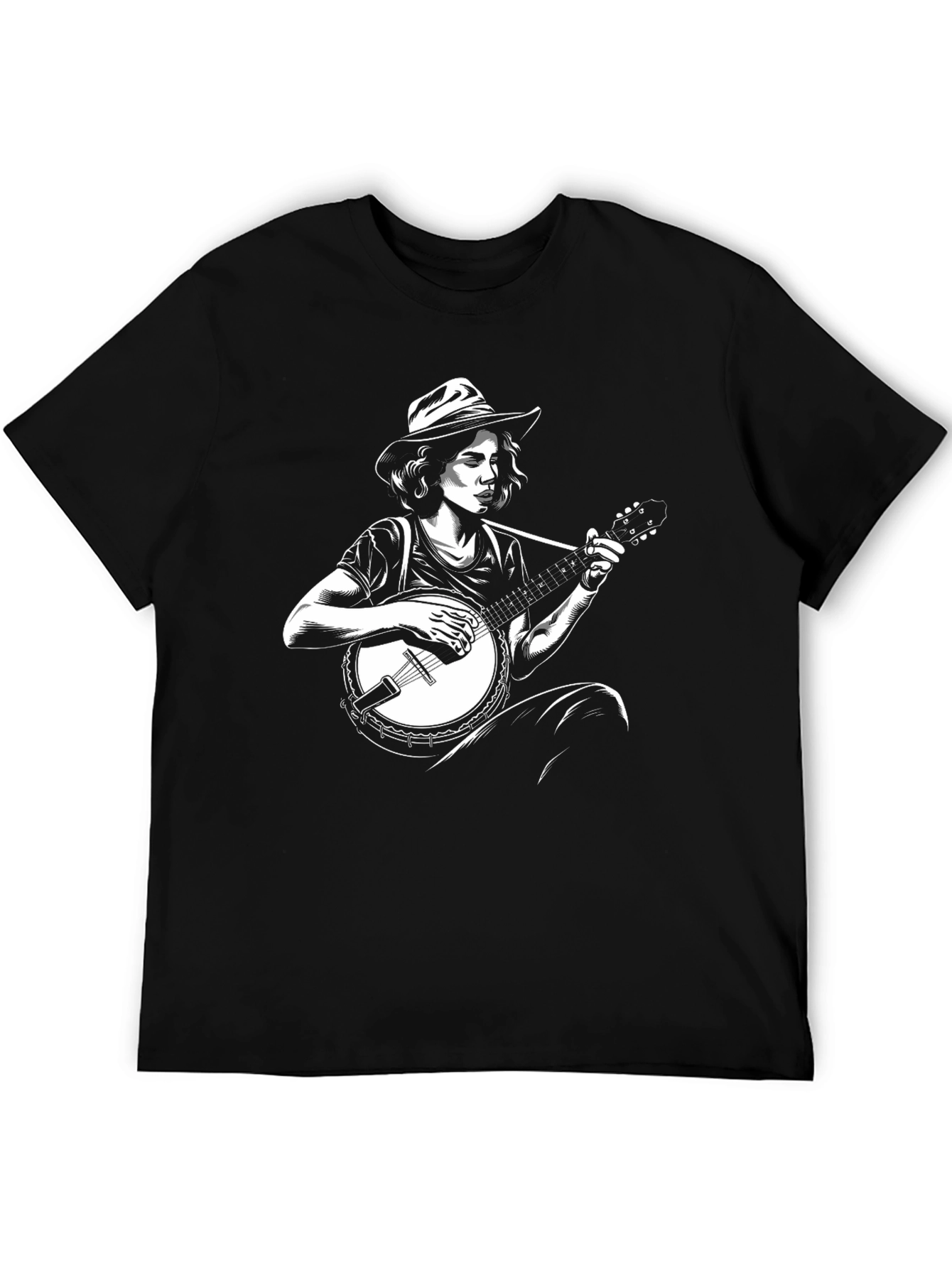 Banjo Player Graphic Tee - Black
