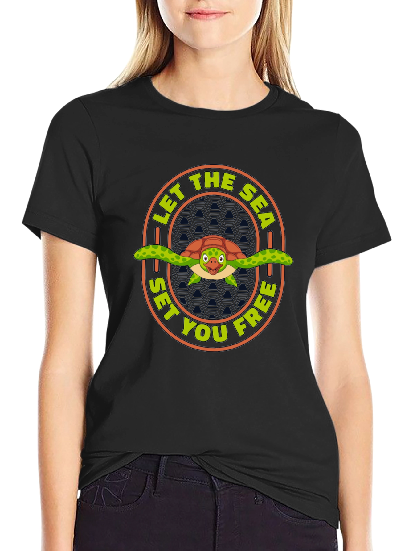 Sea Turtle Graphic T-Shirt - Let The Sea Set You Free