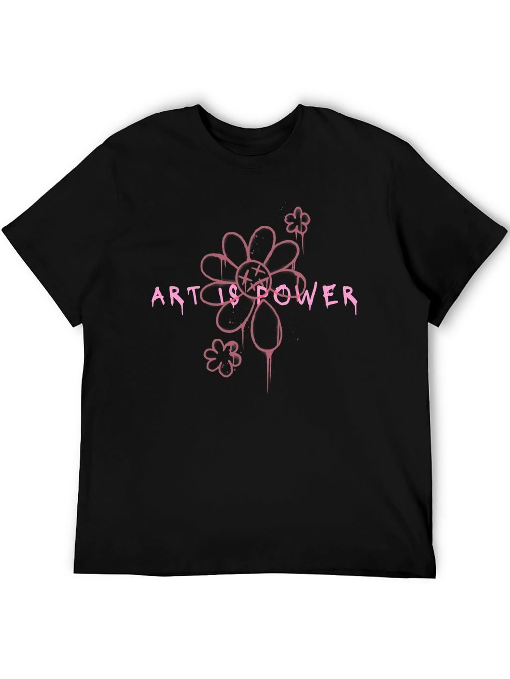 Art is Power Graphic Tee - Black Cotton Blend