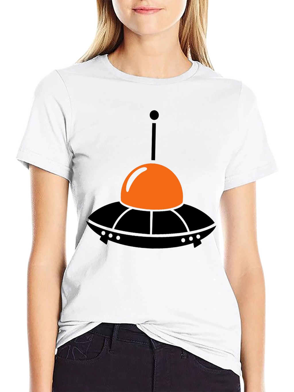 UFO Graphic Tee - Black Cotton T-Shirt